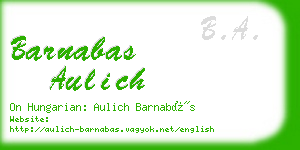 barnabas aulich business card